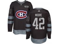 Men's Adidas Montreal Canadiens #42 Dominic Moore Authentic Black 1917-2017 100th Anniversary NHL Jersey