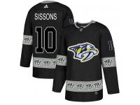 Men's Adidas Nashville Predators #10 Colton Sissons Black Authentic Team Logo Fashion NHL Jersey