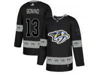 Men's Adidas Nashville Predators #13 Nick Bonino Black Authentic Team Logo Fashion NHL Jersey