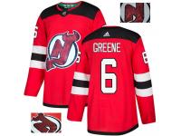 Men's Adidas New Jersey Devils #6 Andy Greene Red Authentic Fashion Gold NHL Jersey