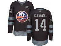Men's Adidas New York Islanders #14 Tom Kuhnhackl Black Authentic 1917-2017 100th Anniversary NHL Jersey