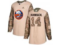 Men's Adidas New York Islanders #14 Tom Kuhnhackl Camo Authentic Veterans Day Practice NHL Jersey