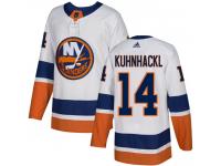 Men's Adidas New York Islanders #14 Tom Kuhnhackl White Away Authentic NHL Jersey