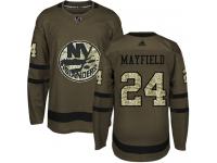 Men's Adidas New York Islanders #24 Scott Mayfield Green Authentic Salute to Service NHL Jersey