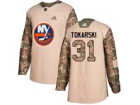 Men's Adidas New York Islanders #31 Dustin Tokarski Camo Authentic Veterans Day Practice NHL Jersey