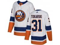 Men's Adidas New York Islanders #31 Dustin Tokarski White Away Authentic NHL Jersey