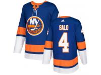 Men's Adidas New York Islanders #4 Robin Salo Royal Blue Home Authentic NHL Jersey