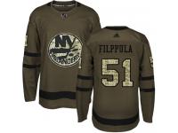 Men's Adidas New York Islanders #51 Valtteri Filppula Green Authentic Salute to Service NHL Jersey