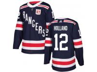 Men's Adidas New York Rangers #12 Peter Holland Navy Blue Authentic 2018 Winter Classic NHL Jersey