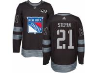 Men's Adidas New York Rangers #21 Derek Stepan Premier Black 1917-2017 100th Anniversary NHL Jersey