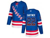 Men's Adidas New York Rangers #22 Mike Gartner Royal Blue Authentic Drift Fashion NHL Jersey