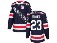 Men's Adidas New York Rangers #23 Ryan Spooner Navy Blue Authentic 2018 Winter Classic NHL Jersey