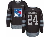 Men's Adidas New York Rangers #24 Oscar Lindberg Premier Black 1917-2017 100th Anniversary NHL Jersey