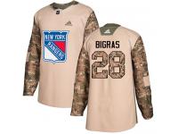 Men's Adidas New York Rangers #28 Chris Bigras Camo Authentic Veterans Day Practice NHL Jersey