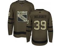 Men's Adidas New York Rangers #39 Matt Beleskey Green Authentic Salute to Service NHL Jersey