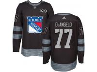 Men's Adidas New York Rangers #77 Anthony DeAngelo Black Authentic 1917-2017 100th Anniversary NHL Jersey