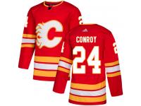 Men's Adidas NHL Calgary Flames #24 Craig Conroy Authentic Alternate Jersey Red Adidas