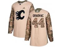 Men's Adidas NHL Calgary Flames #44 Tyler Graovac Authentic Jersey Camo Veterans Day Practice Adidas