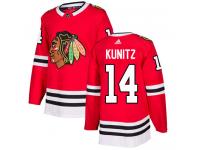 Men's Adidas NHL Chicago Blackhawks #14 Chris Kunitz Authentic Home Jersey Red Adidas