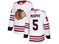 Men's Adidas NHL Chicago Blackhawks #5 Connor Murphy Authentic Away Jersey White Adidas