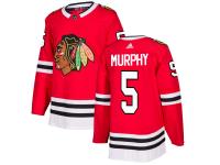 Men's Adidas NHL Chicago Blackhawks #5 Connor Murphy Authentic Home Jersey Red Adidas