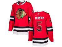 Men's Adidas NHL Chicago Blackhawks #5 Connor Murphy Authentic Jersey Red Drift Fashion Adidas