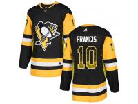 Men's Adidas NHL Pittsburgh Penguins #10 Ron Francis Authentic Jersey Black Drift Fashion Adidas