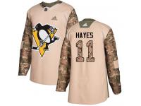 Men's Adidas NHL Pittsburgh Penguins #11 Jimmy Hayes Authentic Jersey Camo Veterans Day Practice Adidas