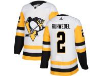 Men's Adidas NHL Pittsburgh Penguins #2 Chad Ruhwedel Authentic Away Jersey White Adidas