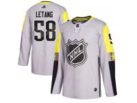 Men's Adidas NHL Pittsburgh Penguins #58 Kris Letang Authentic Jersey Gray 2018 All-Star Metro Division Adidas