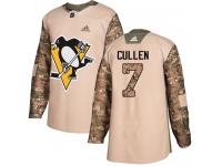 Men's Adidas NHL Pittsburgh Penguins #7 Matt Cullen Authentic Jersey Camo Veterans Day Practice Adidas