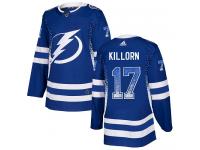 Men's Adidas NHL Tampa Bay Lightning #17 Alex Killorn Authentic Jersey Blue Drift Fashion Adidas