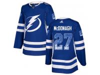 Men's Adidas NHL Tampa Bay Lightning #27 Ryan McDonagh Authentic Jersey Blue Drift Fashion Adidas