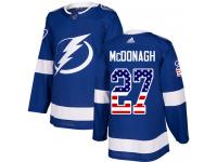 Men's Adidas NHL Tampa Bay Lightning #27 Ryan McDonagh Authentic Jersey Blue USA Flag Fashion Adidas
