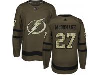 Men's Adidas NHL Tampa Bay Lightning #27 Ryan McDonagh Authentic Jersey Green Salute to Service Adidas