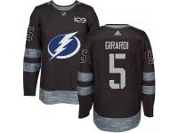 Men's Adidas NHL Tampa Bay Lightning #5 Dan Girardi Authentic Jersey Black 1917-2017 100th Anniversary Adidas