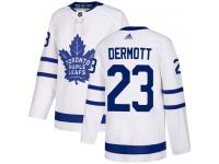 Men's Adidas NHL Toronto Maple Leafs #23 Travis Dermott Authentic Away Jersey White Adidas