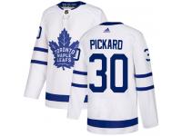 Men's Adidas NHL Toronto Maple Leafs #30 Calvin Pickard Authentic Away Jersey White Adidas