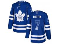 Men's Adidas NHL Toronto Maple Leafs #7 Tim Horton Authentic Jersey Blue Drift Fashion Adidas