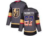 Men's Adidas NHL Vegas Golden Knights #67 Max Pacioretty Authentic Jersey Gray USA Flag Fashion Adidas