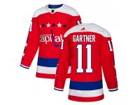 Men's Adidas NHL Washington Capitals #11 Mike Gartner Authentic Alternate Jersey Red Adidas