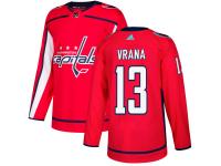 Men's Adidas NHL Washington Capitals #13 Jakub Vrana Authentic Home Jersey Red Adidas