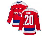 Men's Adidas NHL Washington Capitals #20 Lars Eller Authentic Alternate Jersey Red Adidas