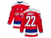 Men's Adidas NHL Washington Capitals #22 Madison Bowey Authentic Alternate Jersey Red Adidas