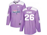 Men's Adidas NHL Washington Capitals #26 Nic Dowd Authentic Jersey Purple Fights Cancer Practice Adidas