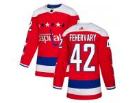 Men's Adidas NHL Washington Capitals #42 Martin Fehervary Authentic Alternate Jersey Red Adidas