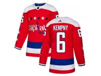 Men's Adidas NHL Washington Capitals #6 Michal Kempny Authentic Alternate Jersey Red Adidas