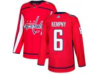 Men's Adidas NHL Washington Capitals #6 Michal Kempny Authentic Home Jersey Red Adidas