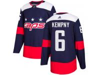 Men's Adidas NHL Washington Capitals #6 Michal Kempny Authentic Jersey Navy Blue 2018 Stadium Series Adidas