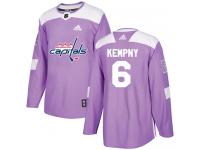 Men's Adidas NHL Washington Capitals #6 Michal Kempny Authentic Jersey Purple Fights Cancer Practice Adidas